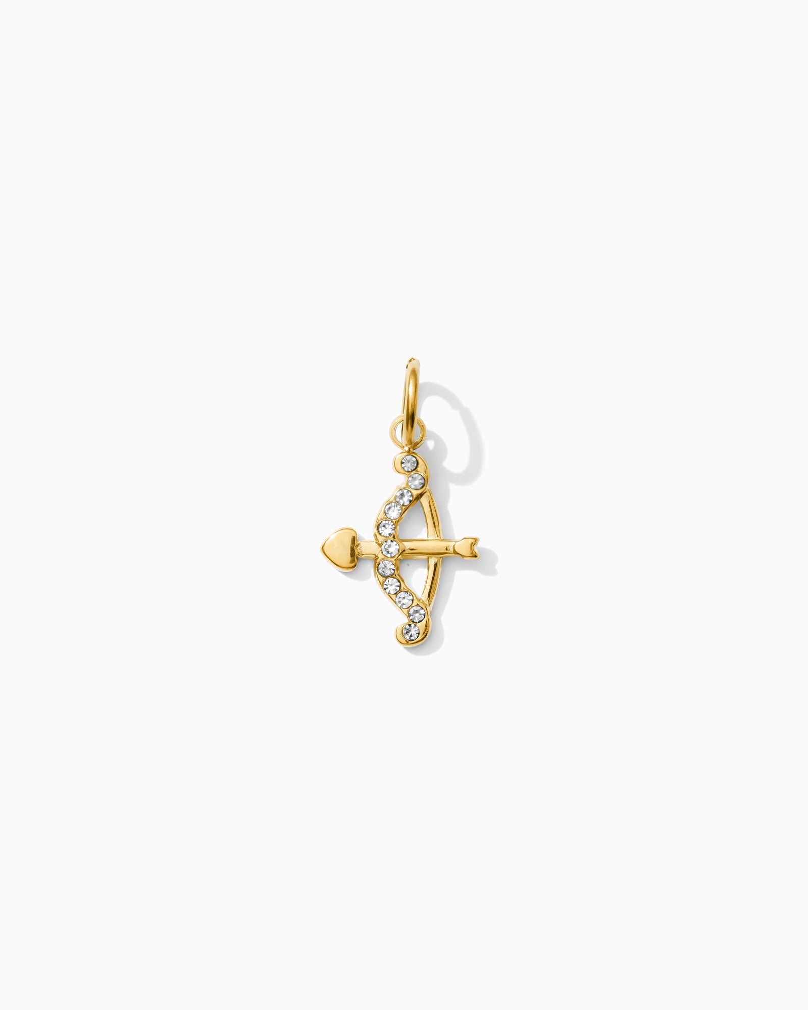 Bow & Arrow PVD Charm, White Zircon, CH329