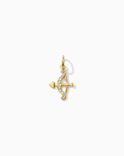 Bow & Arrow PVD Charm, White Zircon, CH329