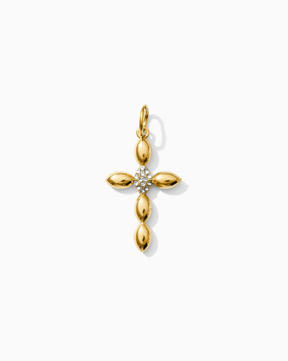 Cross PVD Charm, w/ Oval White CZ, CH353