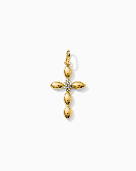 Bubble Cross PVD Charm with Cubic Zirconia, CH353