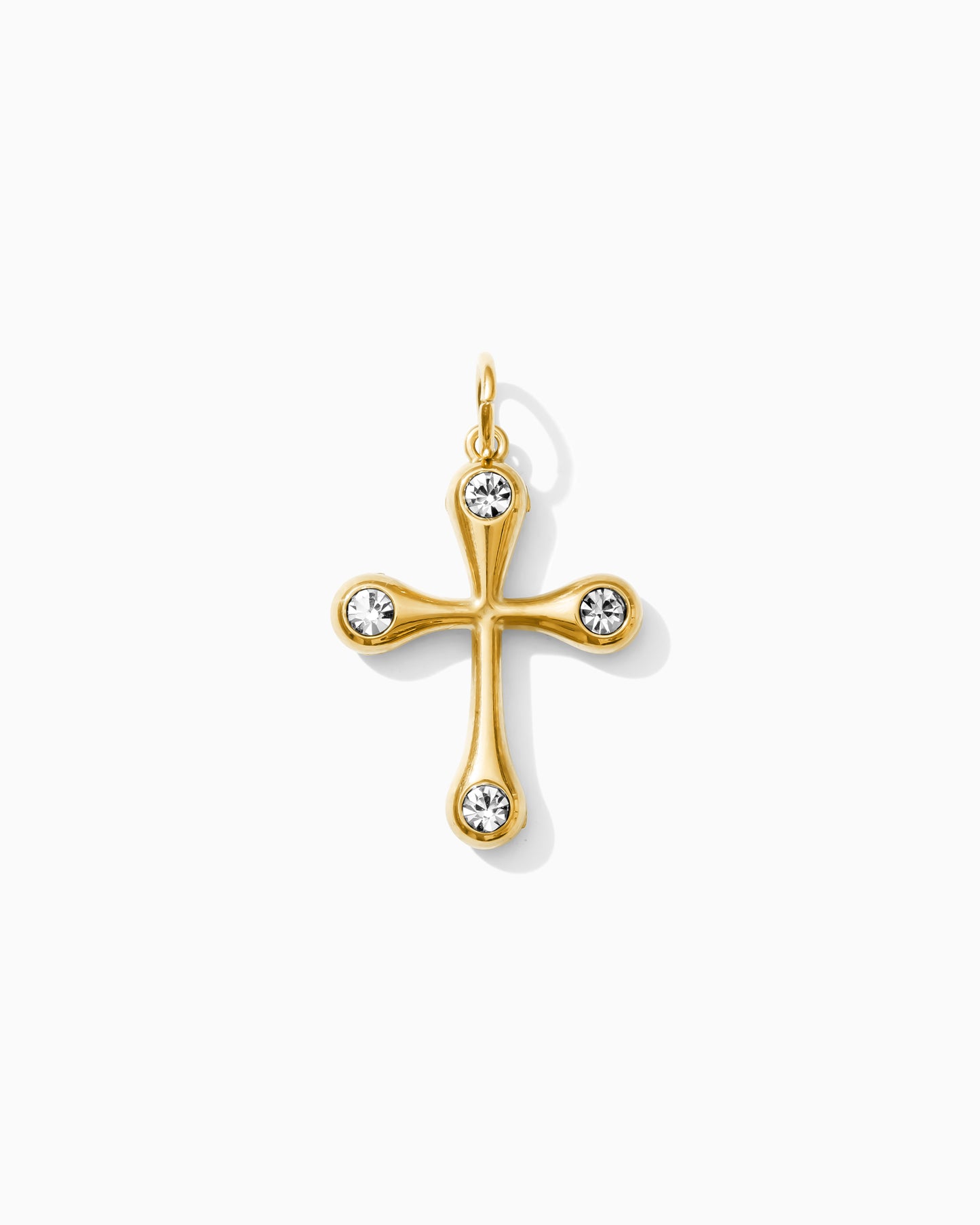 Cross PVD Charm with Round Cubic Zirconia, CH354