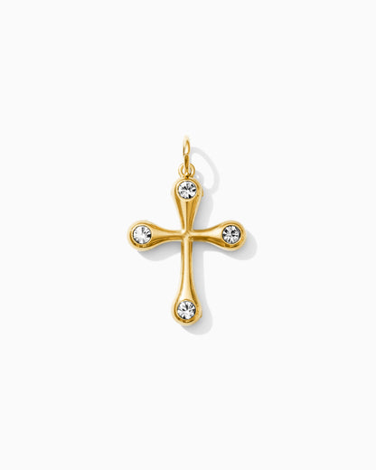 Cross PVD Charm with Round Cubic Zirconia, CH354