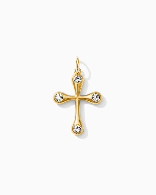 Cross PVD Charm with Round Cubic Zirconia, CH354