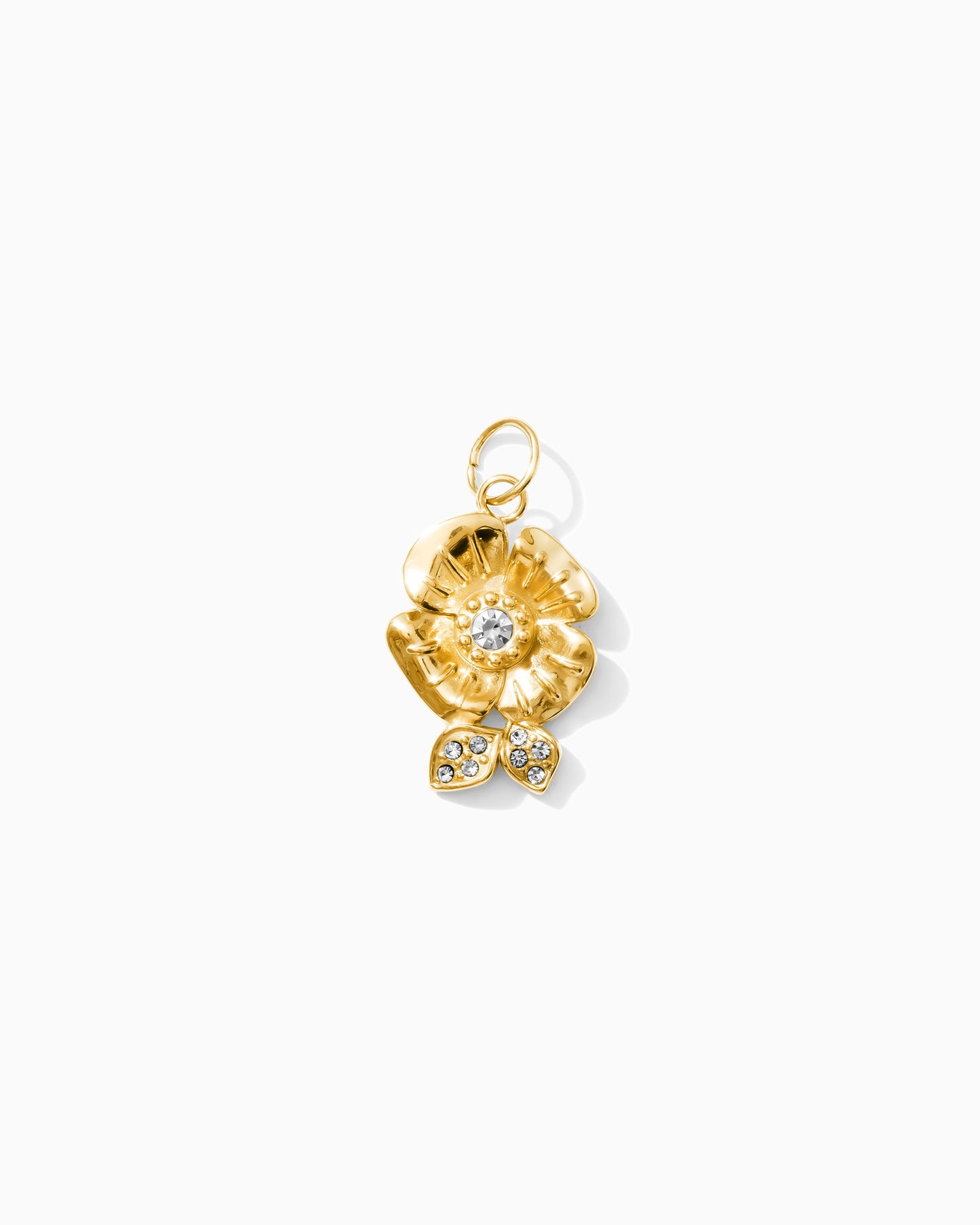 Flower PVD Charm with Cubic Zirconia, CH355