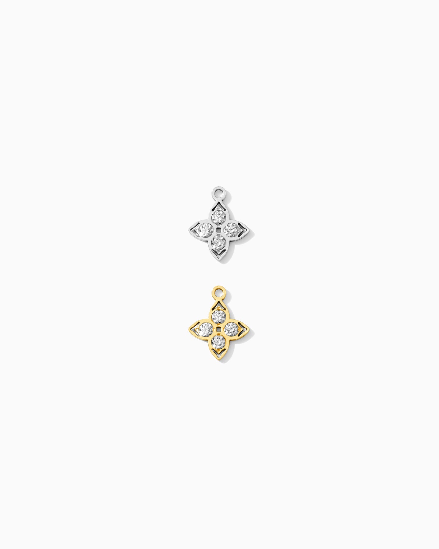 9mm 4 Leaf Clover Charm w/ CZ, CH360