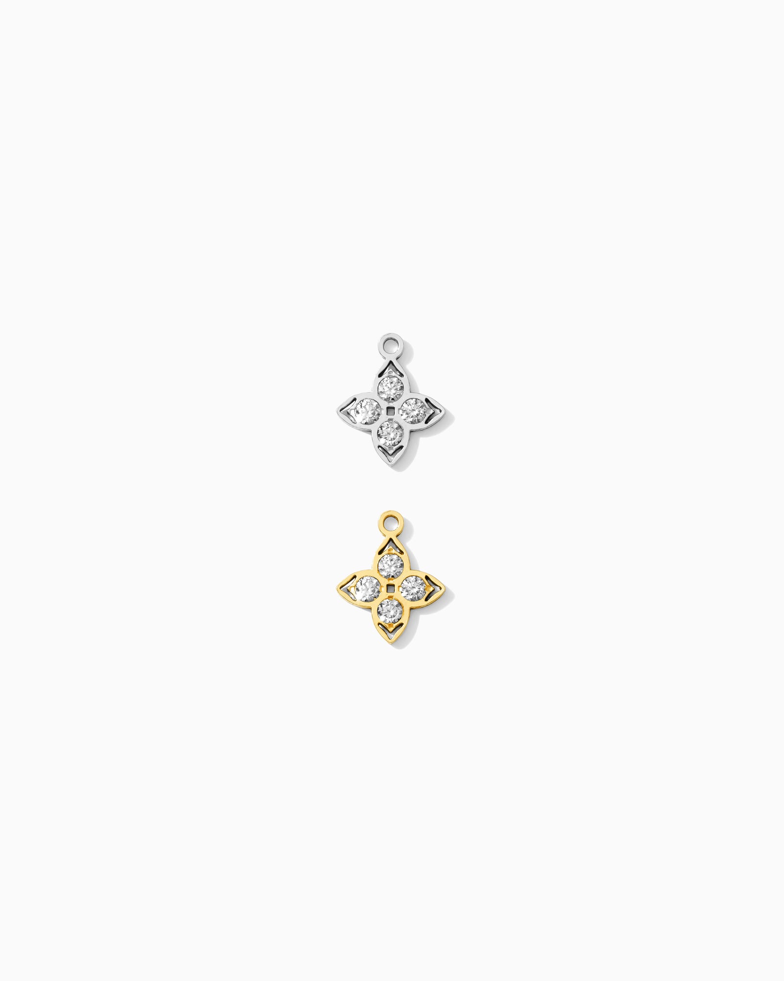 9mm 4 Leaf Clover Charm w/ CZ, CH360