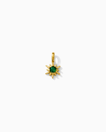 15mm Green CZ Sunburst PVD Charm, CH370