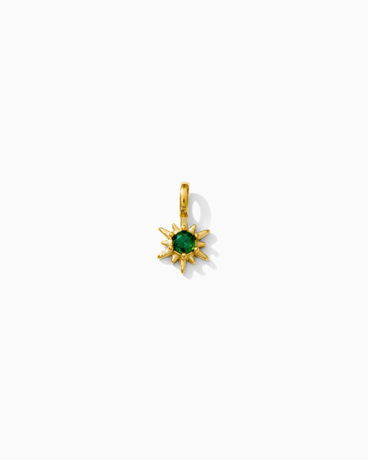 15mm Green CZ Sunburst PVD Charm, CH370