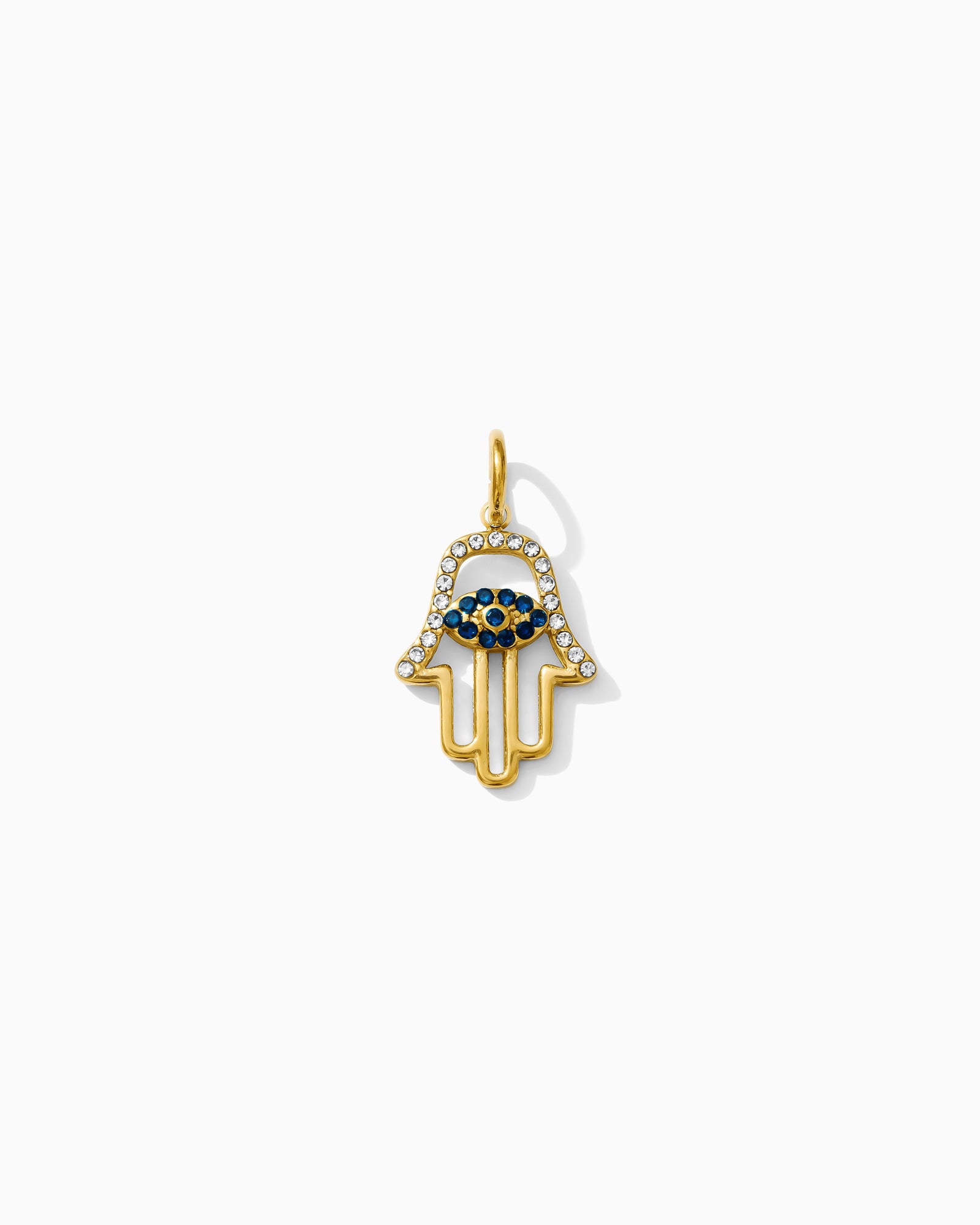 18mm Hamsa with Rhinestones PVD Charm, CH375