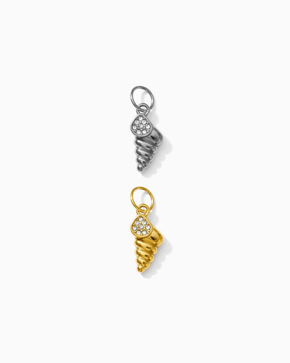 14mm Shell PVD Charm with Cubic Zirconia, CH380