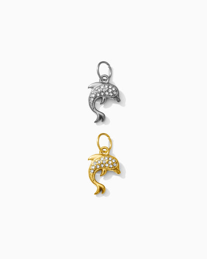 15mm Dolphin PVD Charm with Cubic Zirconia, CH381