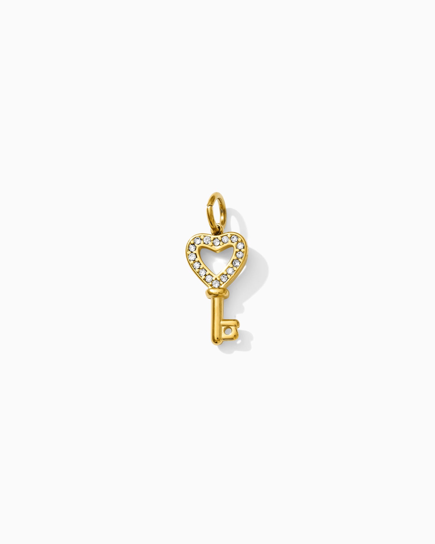 17mm Heart Key w/ CZ PVD Charm, CH388
