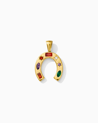 25mm Horseshoe w/ Rhinestones PVD Charm, CH399