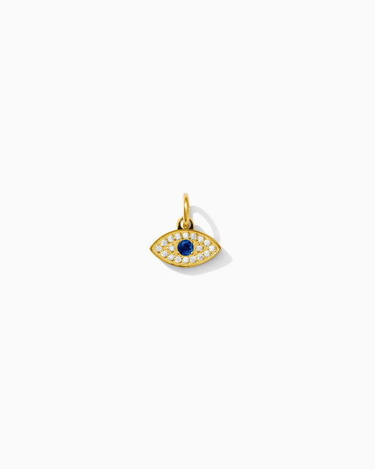 9mm Evil Eye w/ Rhinestones PVD Charm, CH402