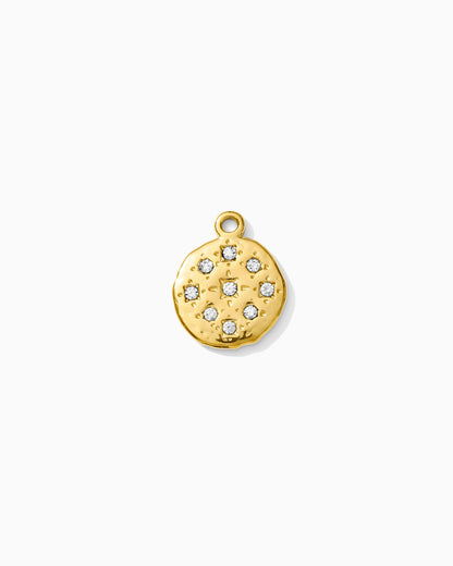 14mm Circle w/ Rhinestones PVD Charm, CH404