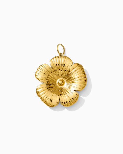 27mm Large Flower PVD Charm, CH406