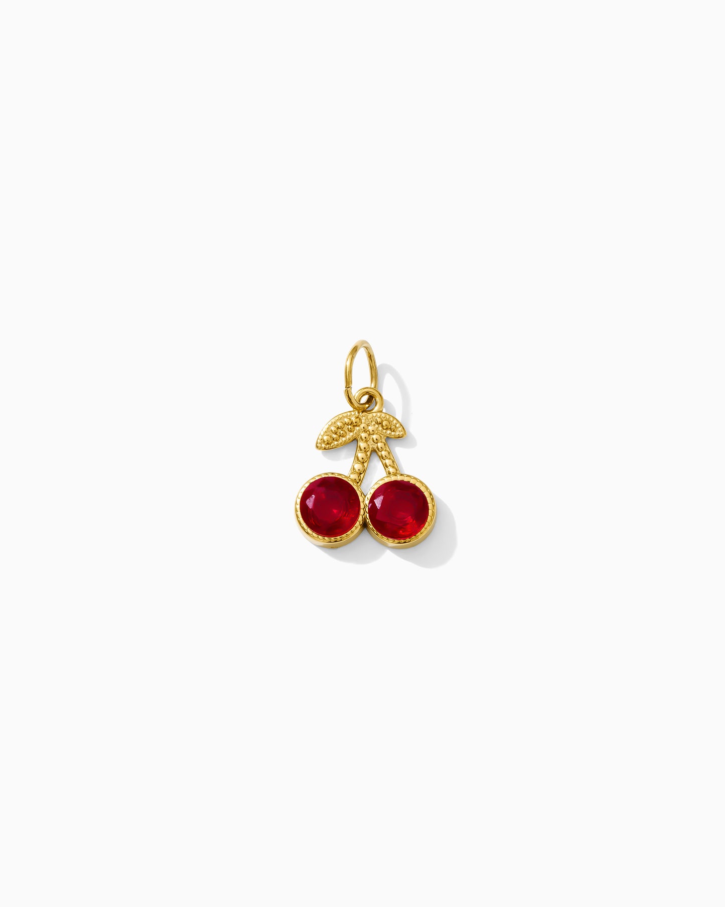 13mm Red Cherry PVD Charm with Rhinestones, CH414