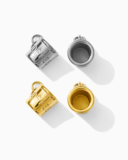 15mm Coffee Mug PVD / Stainless Steel Charm, CH419