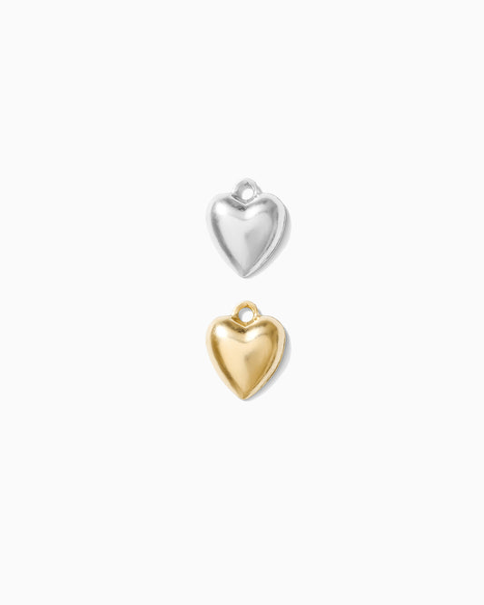 8mm Domed Heart Charm, CH42