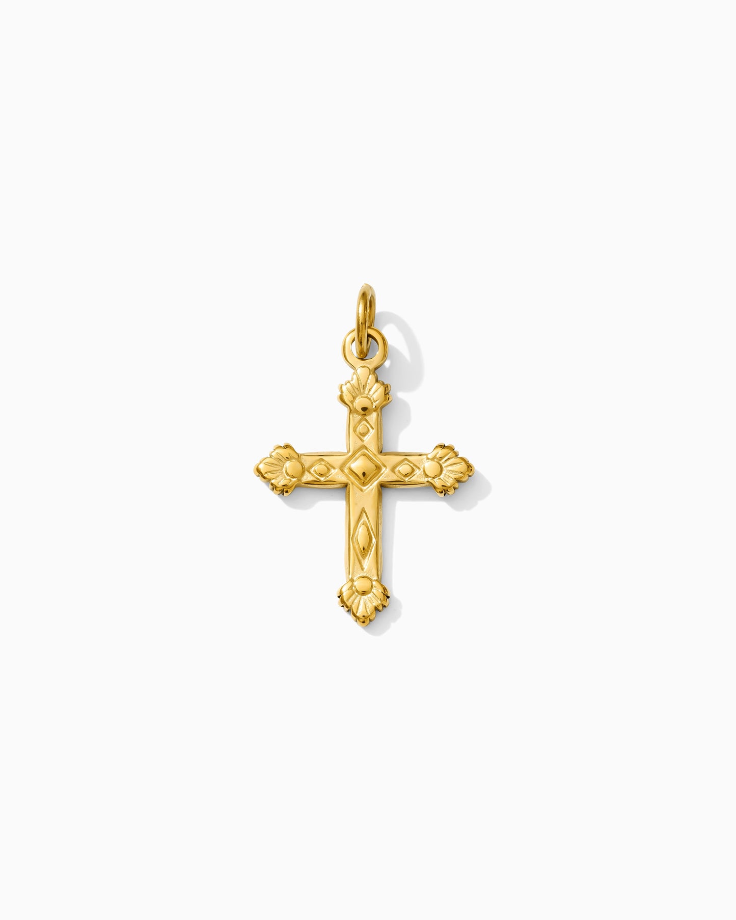 25mm Flared Edge Cross PVD Charm, CH424