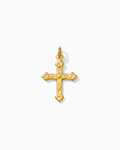 25mm Flared Edge Cross PVD Charm, CH424