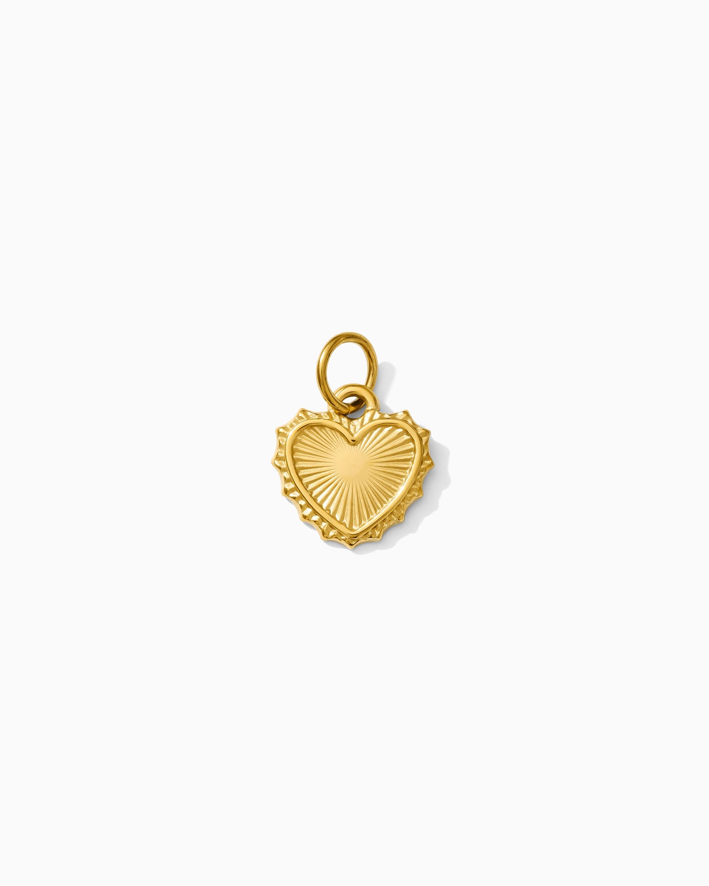 14mm Sunburst Heart PVD Charm, CH426