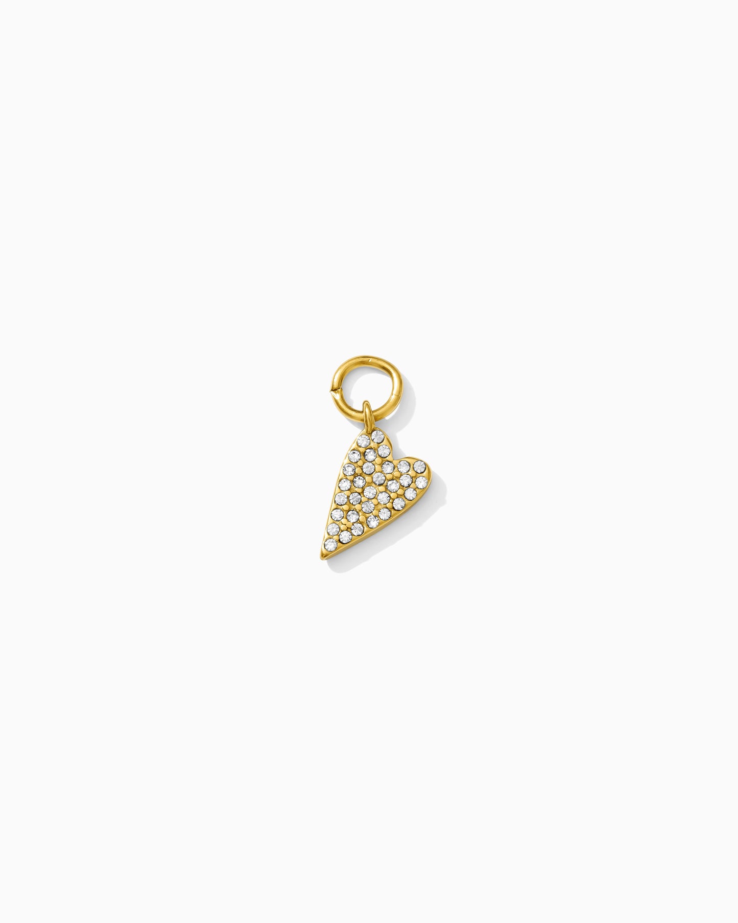 14mm Rhinestone Heart PVD Charm, CH429