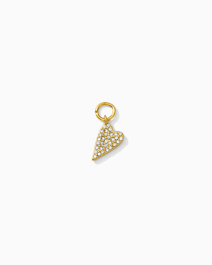 14mm Rhinestone Heart PVD Charm, CH429