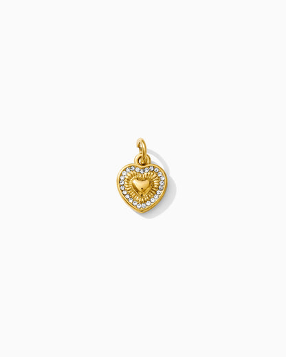 13mm Heart with Rhinestone Outline PVD Charm, CH433