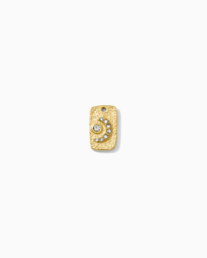 15mm Moon & Stars Rectangle PVD Charm, CH448