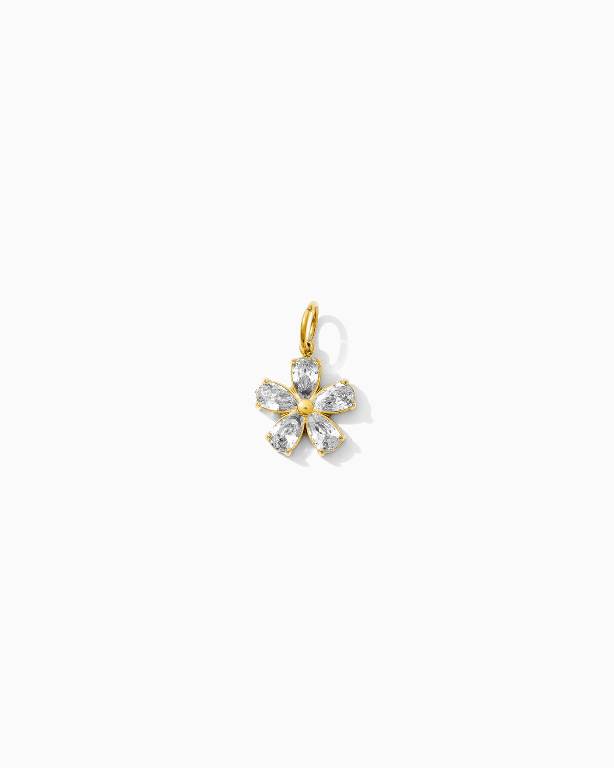 13mm Zircon Flower PVD Charm, CH471