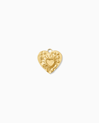 18mm Bursting Heart PVD Charm, CH473