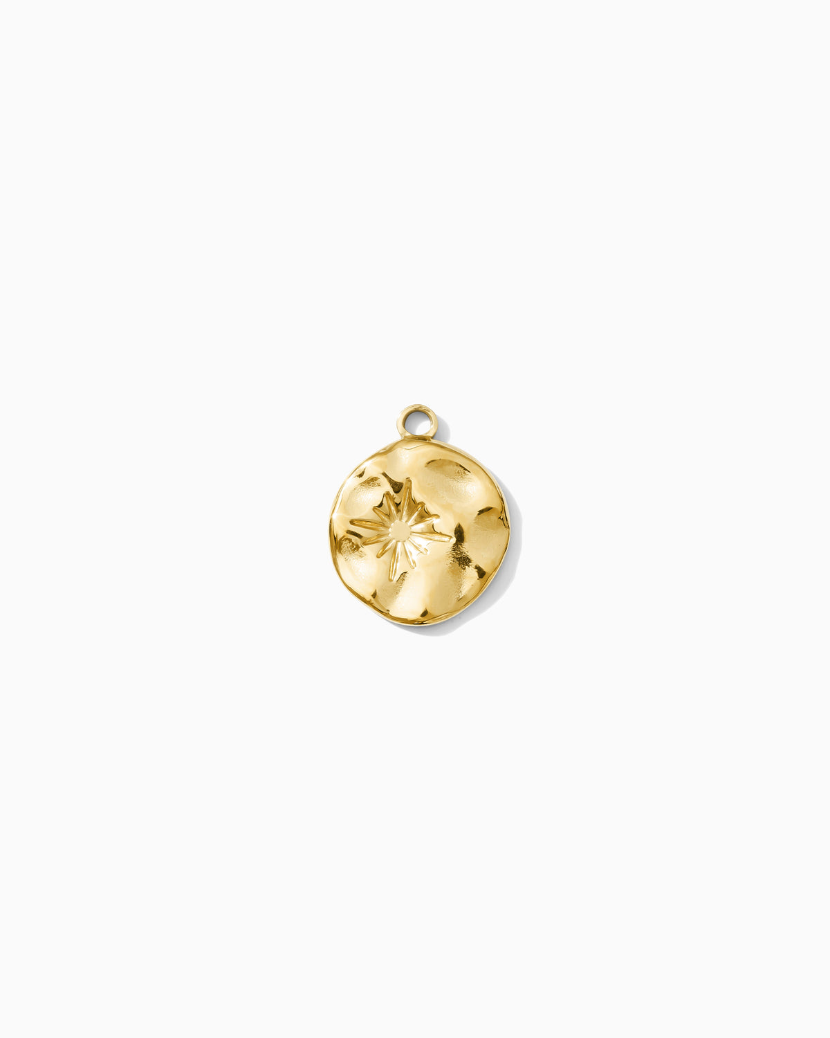 19mm Hammered Disc with Star PVD Charm, CH476