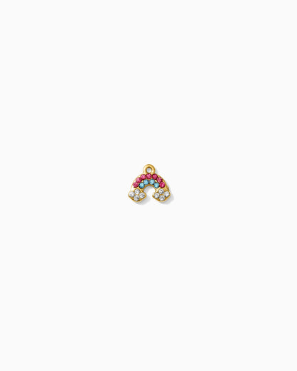 9mm Multicolor CZ Rainbow PVD Charm, CH489