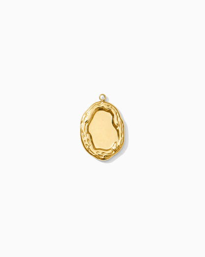 23mm Textured Oval PVD Charm, CH498