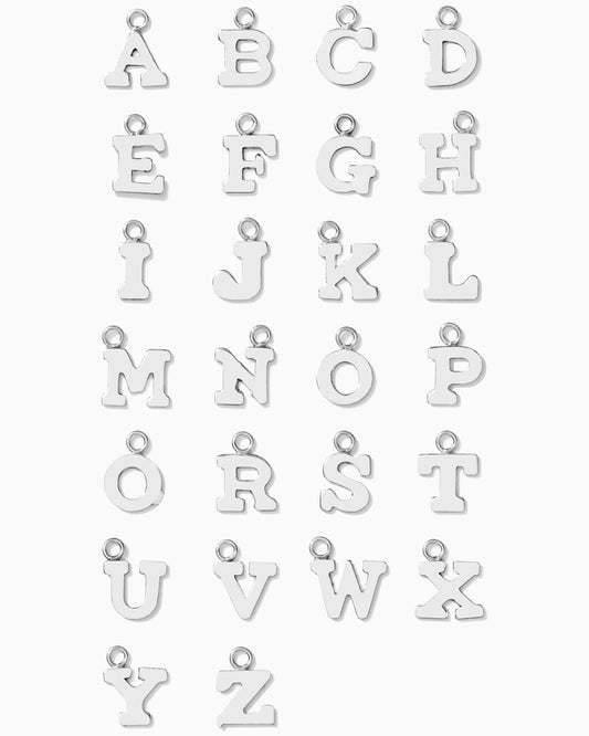 5mm Sterling Silver Letter Charm, CH4