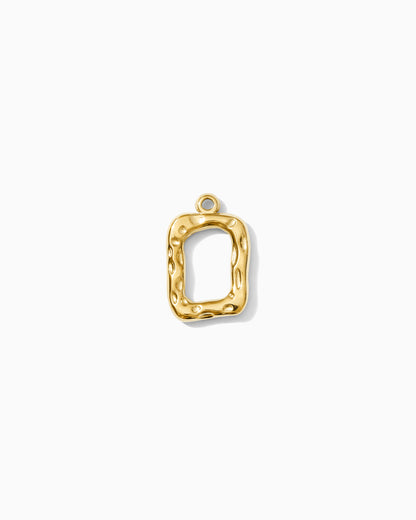 21mm Hammered Open Rectangle PVD Charm, CH503