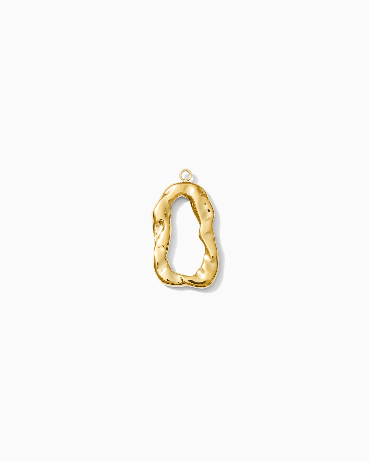 23mm Hammered Open Oval PVD Charm, CH504