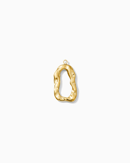 23mm Hammered Open Oval PVD Charm, CH504