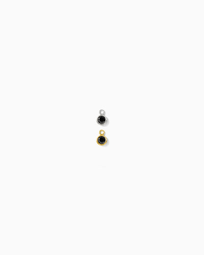 3mm Black CZ Charm, CH92