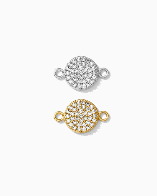 White CZ Pave Disc Connector, CN100
