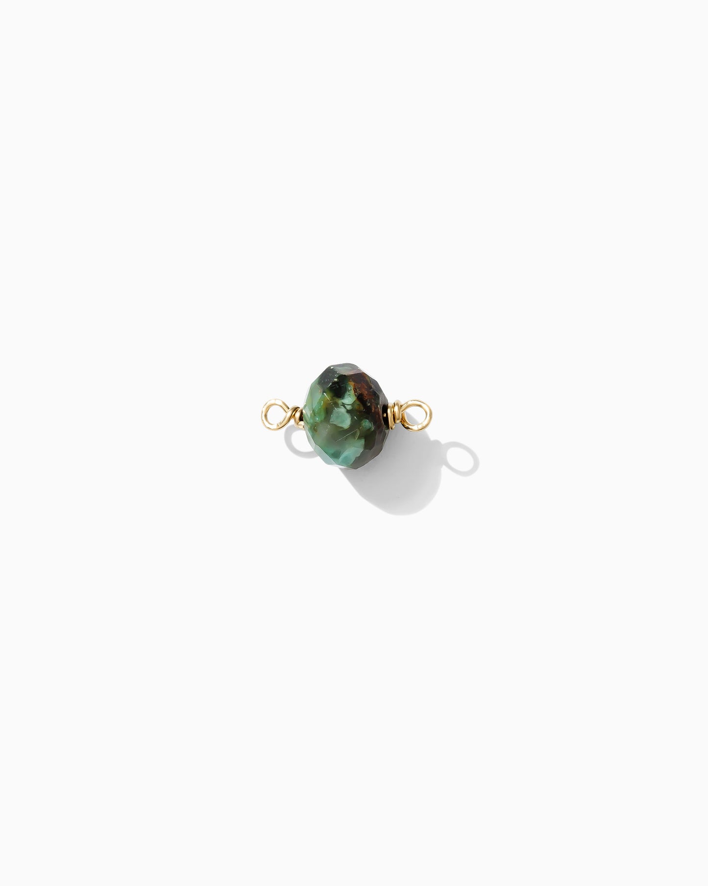Genuine Turquoise Oval Facet Cut Connector, CN123