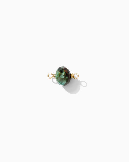 Genuine Turquoise Oval Facet Cut Connector, CN123