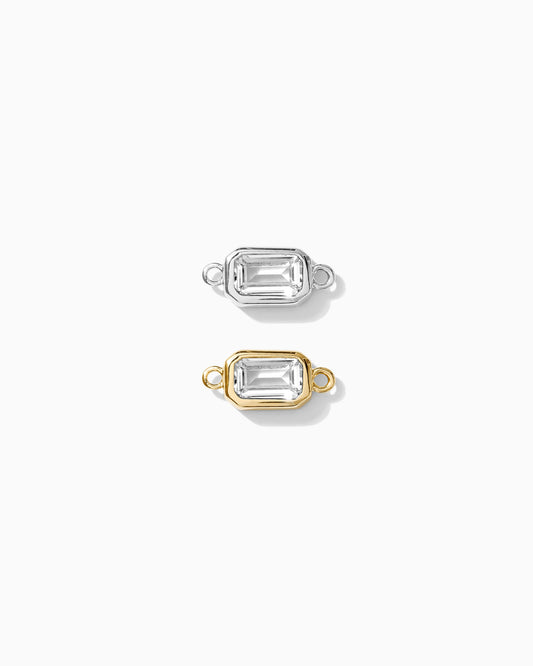 Emerald Cut CZ Connector, CN124