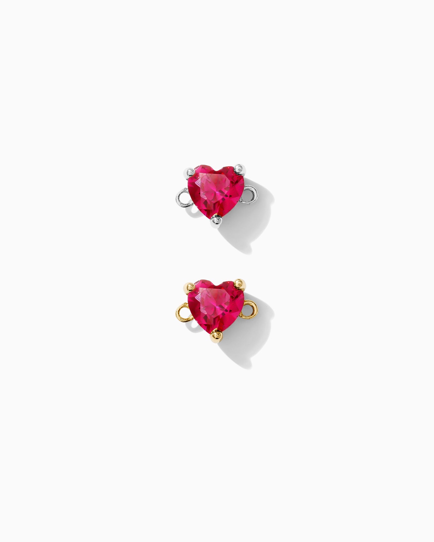 Red Ruby Heart Connector, CN132