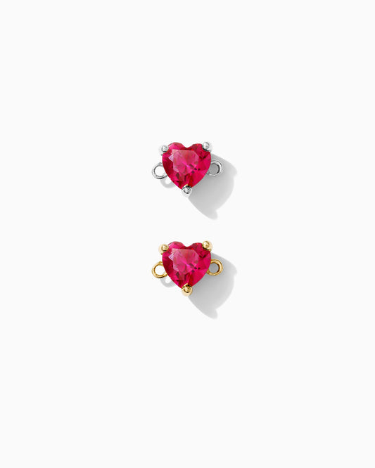 Red Ruby Heart Connector, CN132