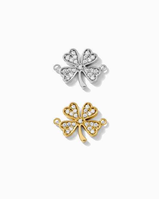 Four Leaf Clover CZ Connector, CN147
