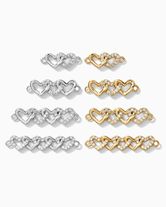 Interlocking Hearts with CZ Connector, CN16