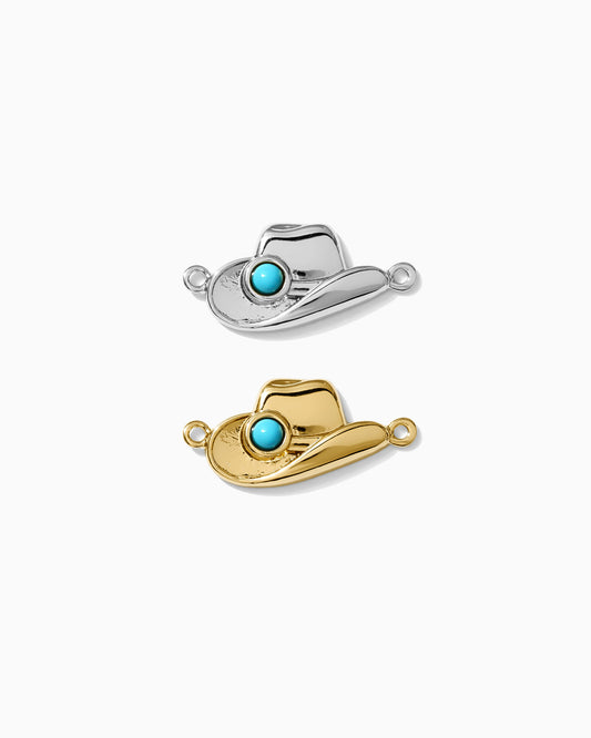 Cowgirl Hat Turquoise Connector, CN161