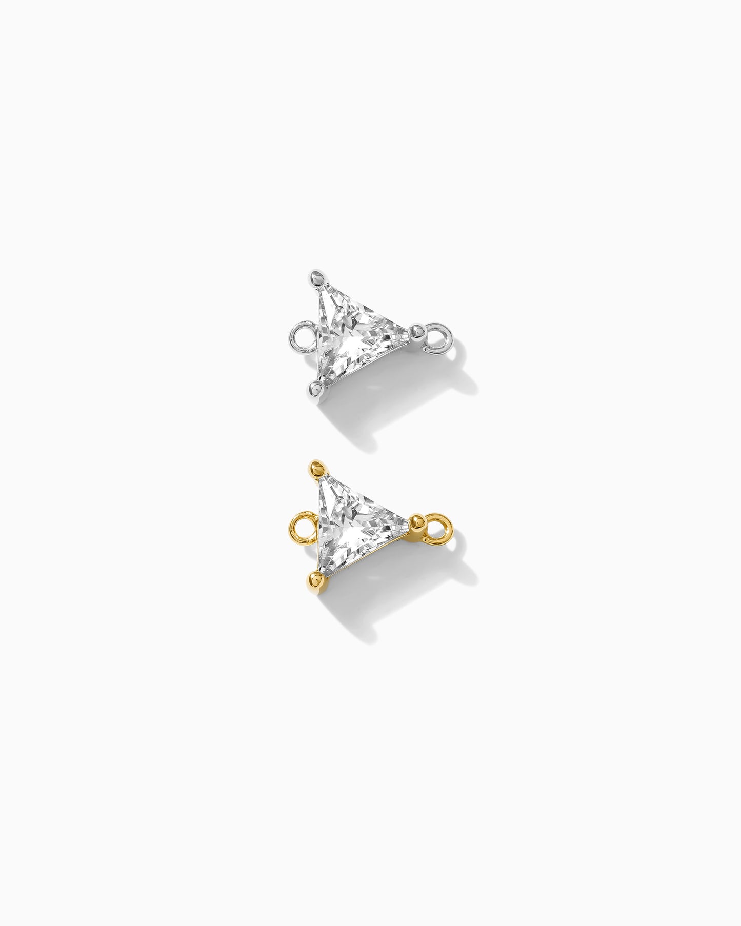 Trillion Cut CZ Connector Charm, CN178